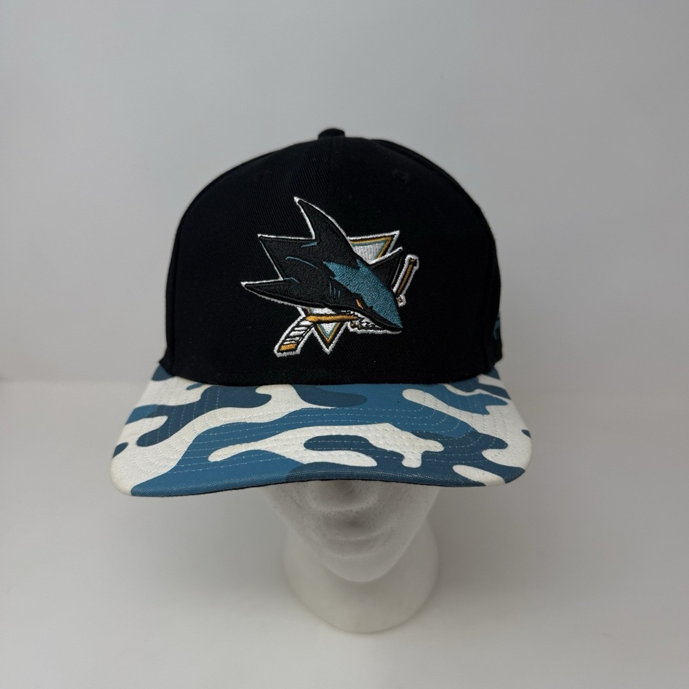 San Jose Sharks Fanatics Camo Teal Black Snapback Hat Cap